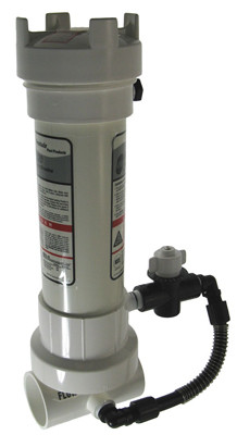 What size is the PVC pipe inline connection on the Pentair - Rainbow 320 Automatic In-Line Chlorine/Bromine Feeder?